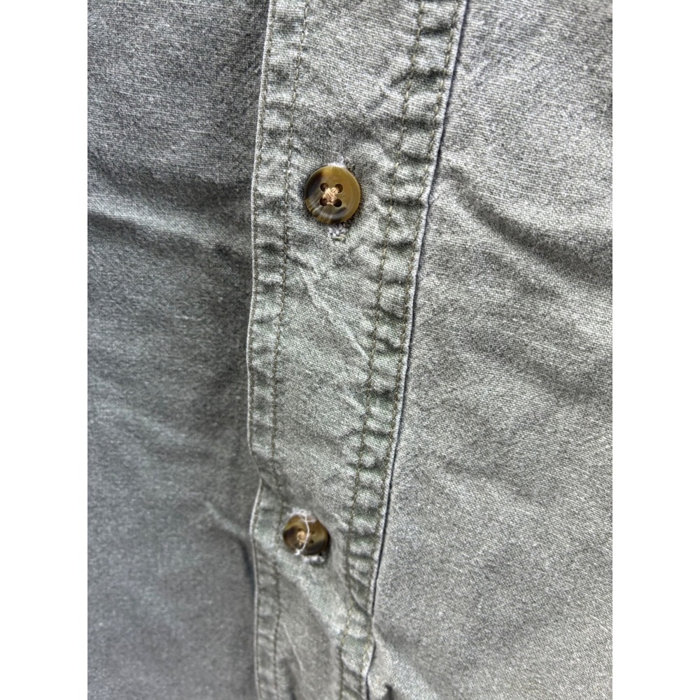 Vintage Bugle Boy Mens XL Fits Large Green Short Sleeve Button Down Work Shirt - Picture 4 of 4